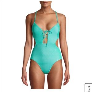 No Boundaries Mint Ribbed Swimsuit